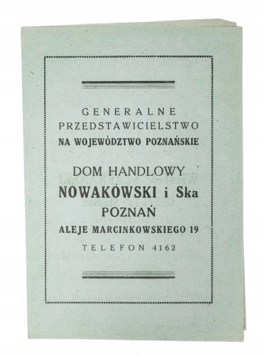STARA REKLAMA - DOM HANDLOWY NOWAKOWSKI I SKA, POZNAŃ