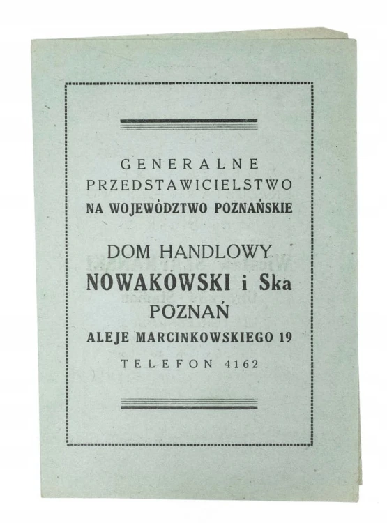 STARA REKLAMA - DOM HANDLOWY NOWAKOWSKI I SKA, POZNAŃ