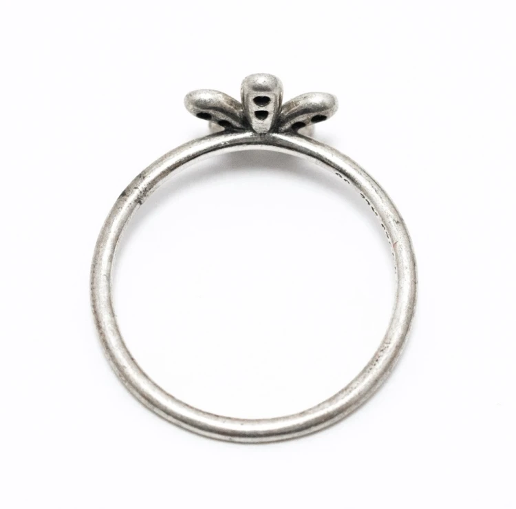 STARY SREBRNY PIERŚCIONEK 925 KWIATEK Z KAMIENIEM R. 18