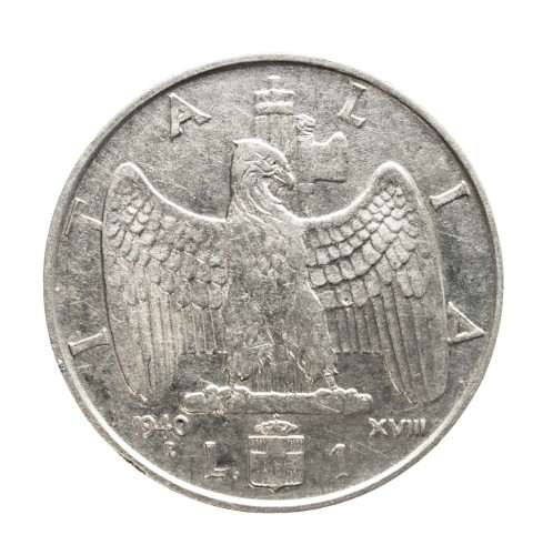 Włochy, Wiktor Emanuel III, 1 lir 1940 rok.