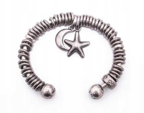 STARA SREBRNA BRANSOLETKA 925 PANDORA, KSIĘŻYC I GWIAZDKA