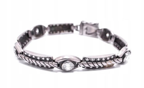 STARA SREBRNA BRANSOLETKA 925 Z KAMIENIAMI