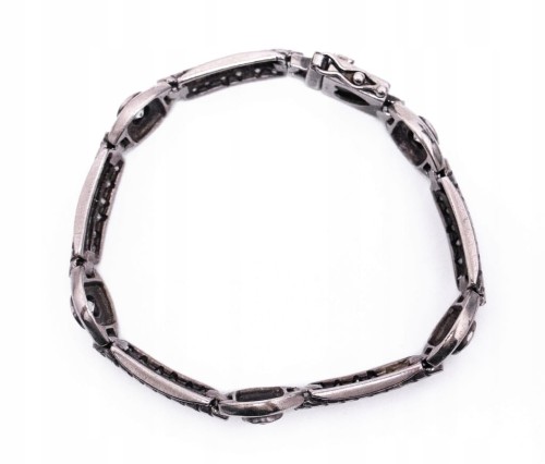 STARA SREBRNA BRANSOLETKA 925 Z KAMIENIAMI