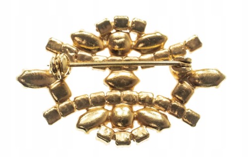 STARA METALOWA BROSZKA Z KAMIENIAMI