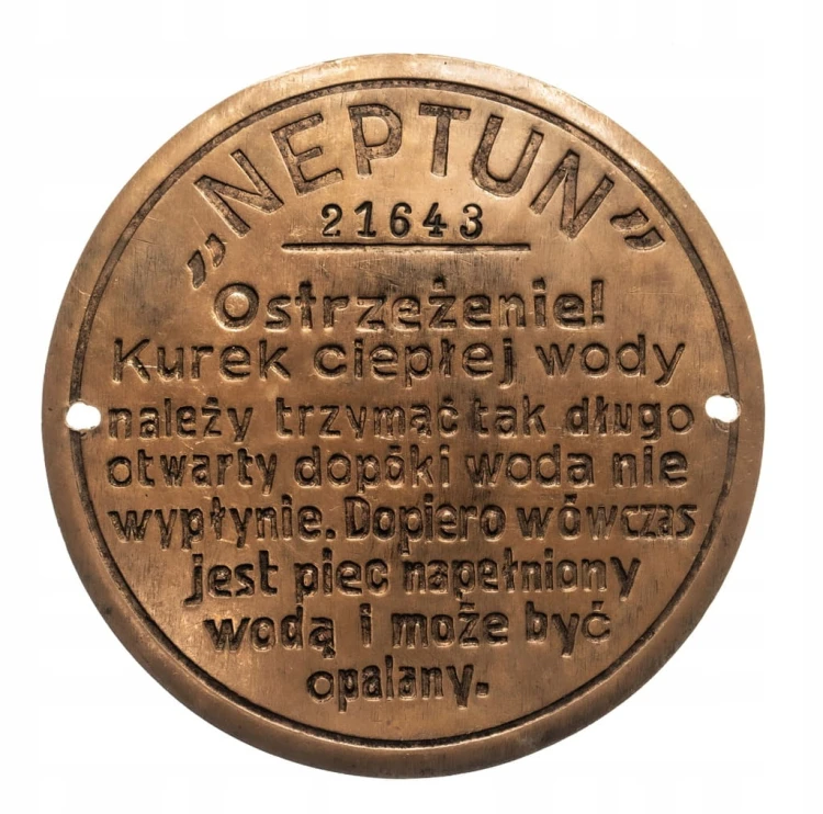 PLAKIETA PIEC WODNY NEPTUN