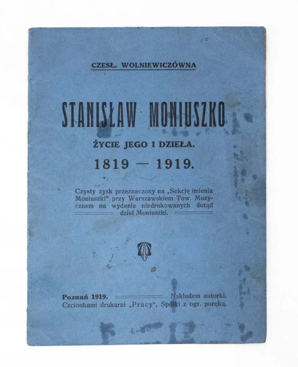 STARA KSIĄŻKA STANISŁAW MONIUSZKO, JEGO ŻYCIE I DZIEŁA, POZNAŃ 1919