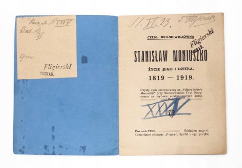 STARA KSIĄŻKA STANISŁAW MONIUSZKO, JEGO ŻYCIE I DZIEŁA, POZNAŃ 1919