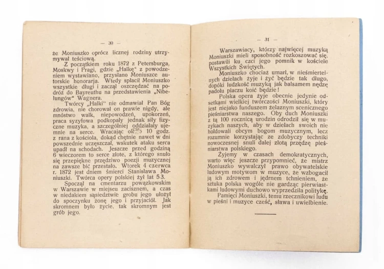 STARA KSIĄŻKA STANISŁAW MONIUSZKO, JEGO ŻYCIE I DZIEŁA, POZNAŃ 1919