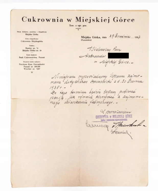 STARE PISMO - CUKROWNIA, MIEJSKA GÓRKA 1937