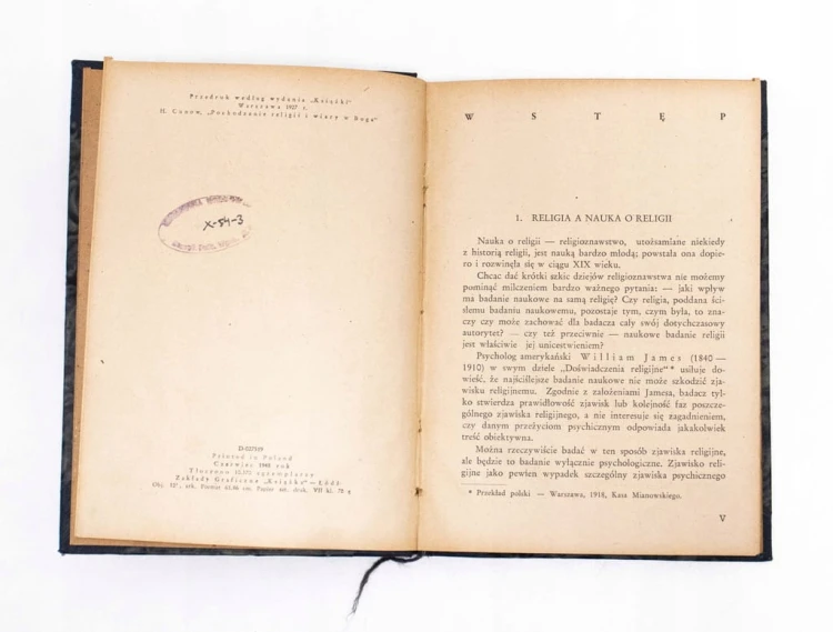 STARA KSIĄŻKA POCHODZENIE RELIGII I WIARY W BOGA 1948