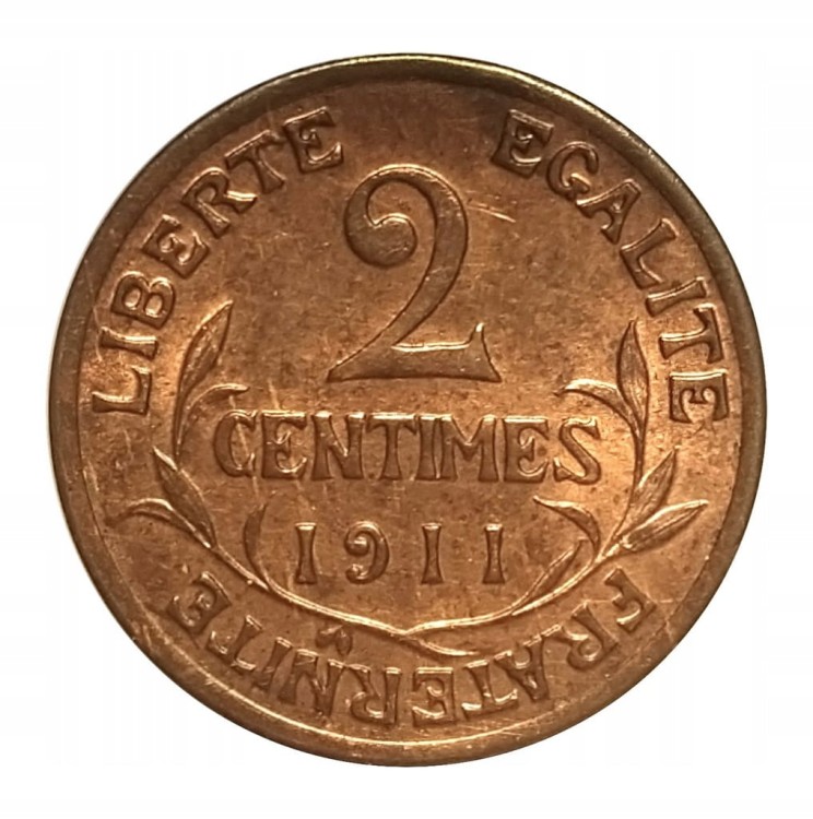 Francja, Trzecia Republika (1870-1941), 2 centymy 1911, Paryż