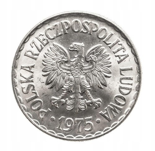 Polska, PRL (1944-1989), 1 złoty 1975, bez znaku mennicy