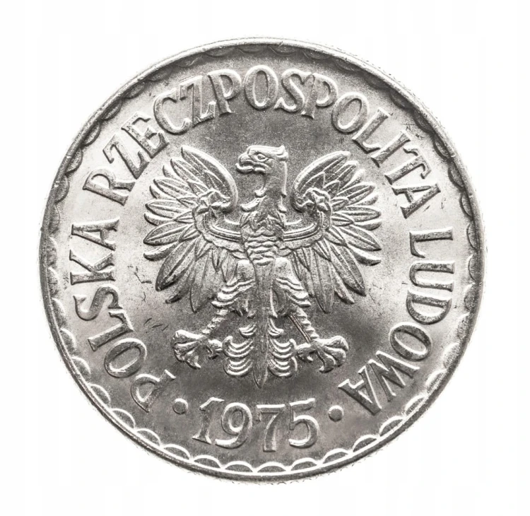 Polska, PRL (1944-1989), 1 złoty 1975, bez znaku mennicy