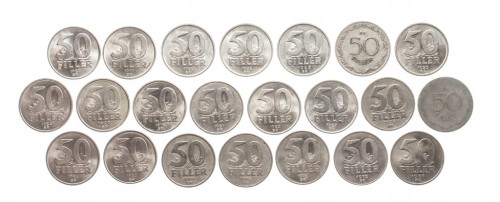 Węgry, zestaw monet obiegowych, 50 fillerów 1948-1989
