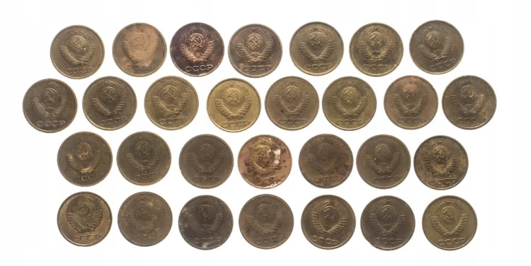 Rosja, ZSRR, zestaw monet obiegowych, 1 kopiejka 1962-1990
