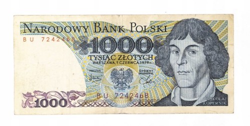 Polska, PRL (1944 - 1989), 1000 ZŁOTYCH 1.06.1979, seria BU