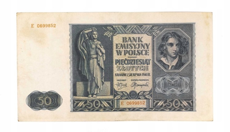 Polska, Generalna Gubernia (1940 - 1941), 50 złotych 1.08.1941, seria E