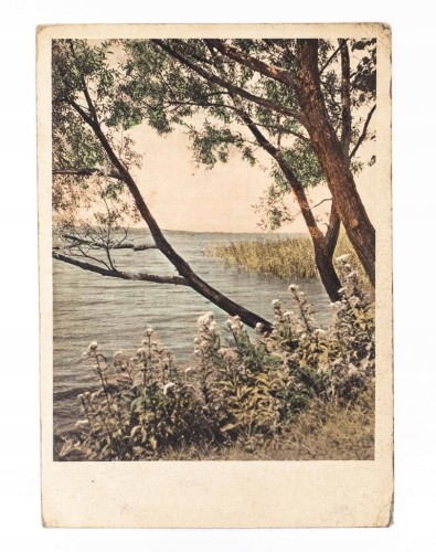 STARA POCZTÓWKA - KRAJOBRAZ, JEZIORO, BERLIN 1945