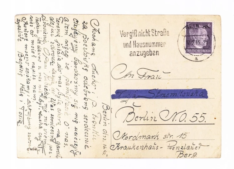 STARA POCZTÓWKA - KRAJOBRAZ, JEZIORO, BERLIN 1945
