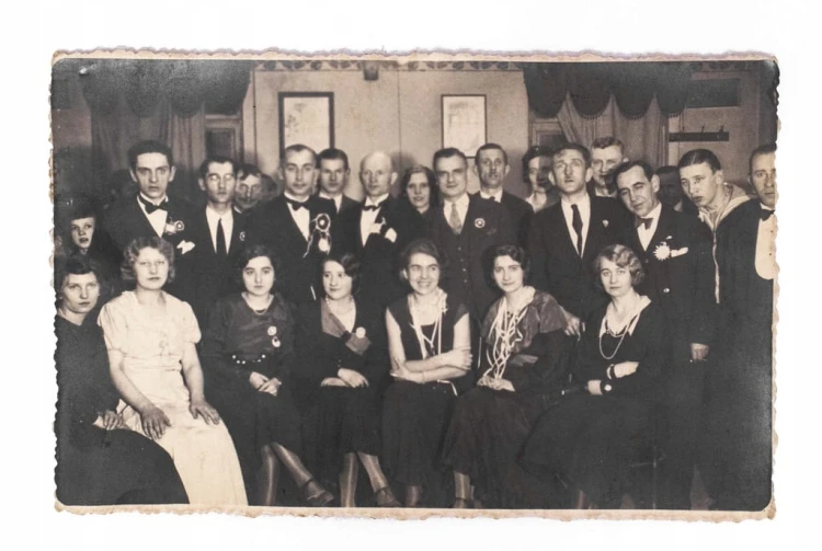 STARA FOTOGRAFIA - ZABAWA, BAL, FOTO RAFIŃSKI, POZNAŃ 1934