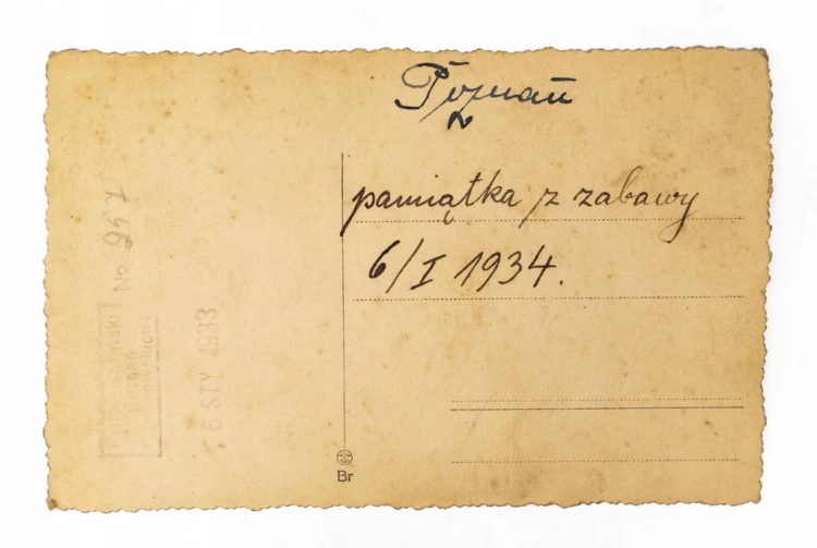 STARA FOTOGRAFIA - ZABAWA, BAL, FOTO RAFIŃSKI, POZNAŃ 1934