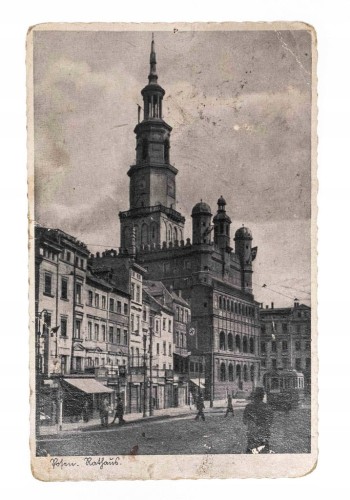 POZNAŃ - RYNEK, RATUSZ, TRAMWAJ 1943