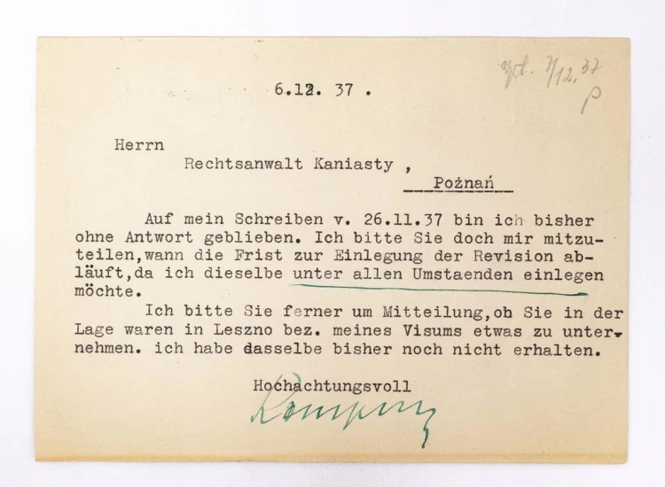 STARA POCZTÓWKA - POZNAŃ / GRAND HOTEL REICHSHOF GDAŃSK 1937