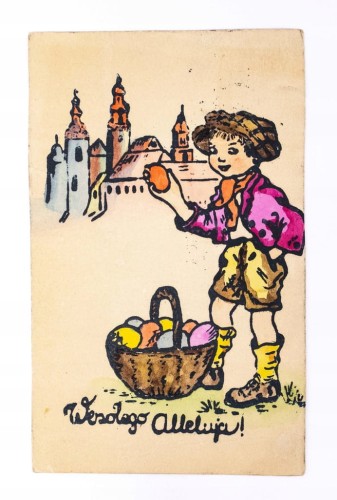 STARA POCZTÓWKA WIELKANOCNA - POZNAŃ 1955