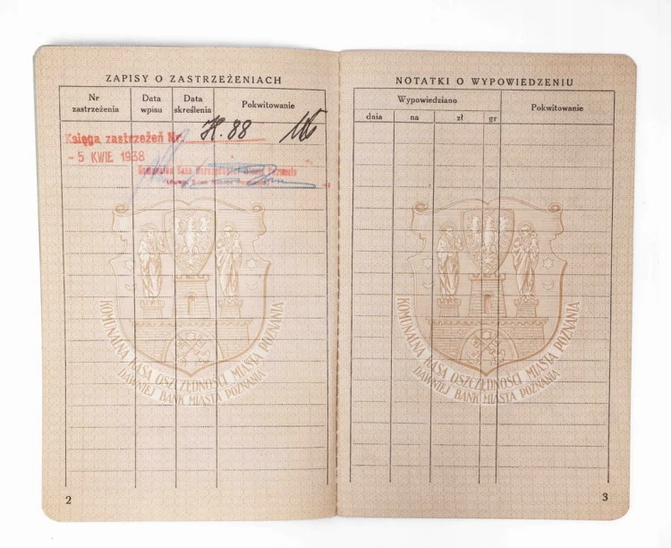 KSIĄŻECZKA OSZCZĘDNOŚCIOWA, POZNAŃ 1938