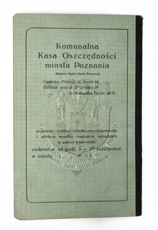 KSIĄŻECZKA OSZCZĘDNOŚCIOWA, POZNAŃ 1938