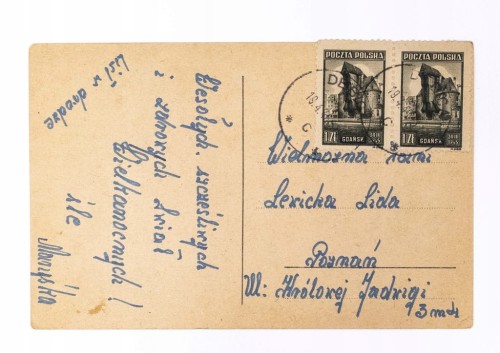 STARA POCZTÓWKA WIELKANOCNA - DĘBICA / POZNAŃ 1946