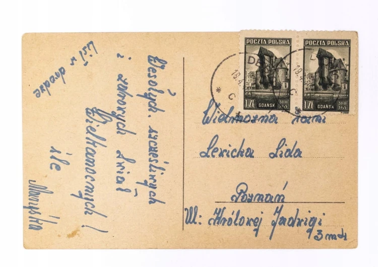 STARA POCZTÓWKA WIELKANOCNA - DĘBICA / POZNAŃ 1946