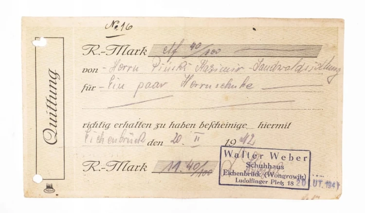 STARY RACHUNEK - WALTER WEBER, WĄGROWIEC 1942