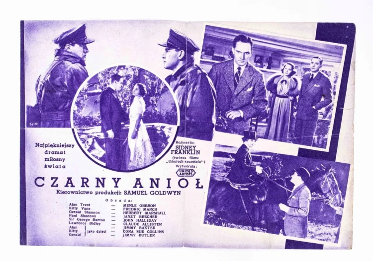 STARA REKLAMA - KINO, FILM CZARNY ANIOŁ, WARSZAWA / KATOWICE l. 30/40