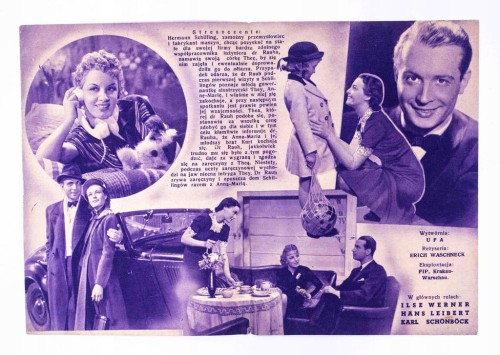 STARA REKLAMA - KINO, FILM ROMANS GUWERNANTKI, OKUPACJA l. 40
