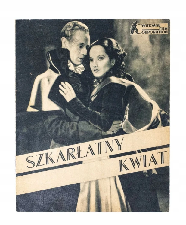 STARA REKLAMA - KINO, FILM SZKARŁATNY KWIAT, WARSZAWA l. 30/40