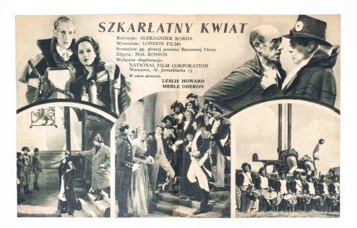 STARA REKLAMA - KINO, FILM SZKARŁATNY KWIAT, WARSZAWA l. 30/40