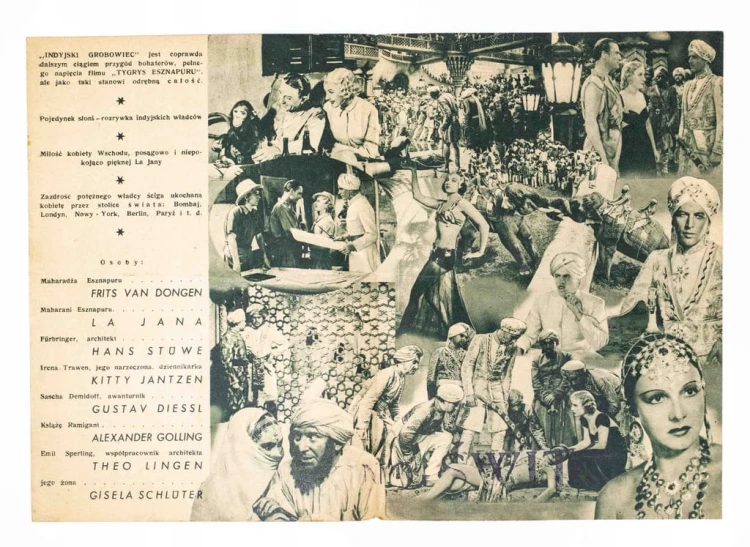 STARA REKLAMA - KINO, FILM INDYJSKI GROBOWIEC l. 30/40