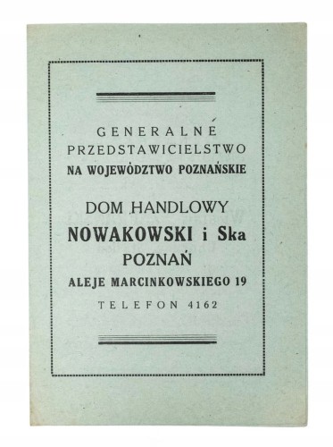 STARA REKLAMA - DOM HANDLOWY NOWAKOWSKI I SKA, POZNAŃ