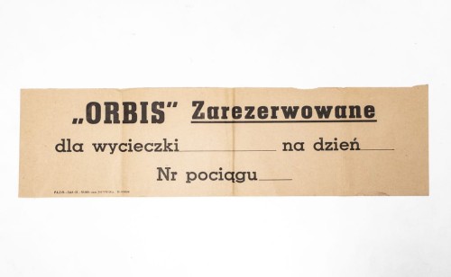 STARY DRUK - ORBIS, REZERWACJA POCIĄGU DLA WYCIECZKI 1948
