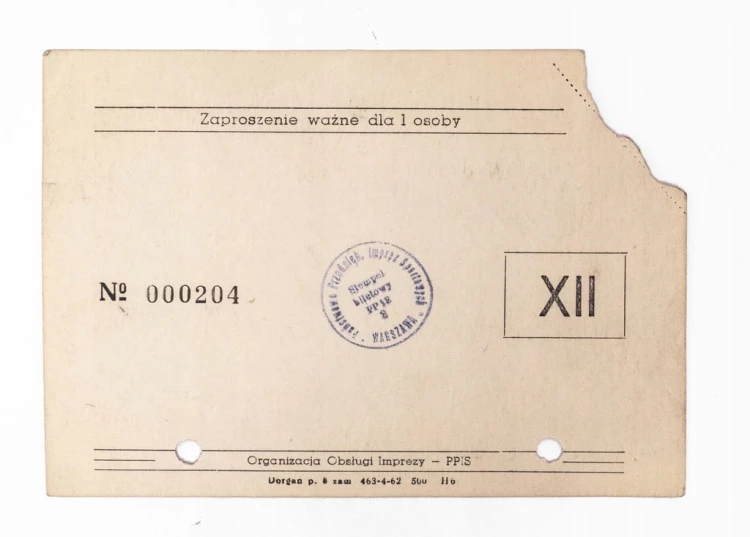 ZAPROSZENIE NA KOLARSKI WYŚCIG POKOJU, STADION KS WARTA POZNAŃ 1962