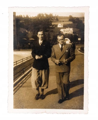 STARA FOTOGRAFIA - MĘŻCZYŹNI W GARNITURACH, WISŁA 1938