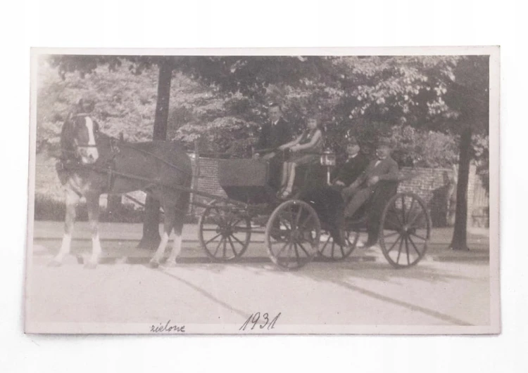 STARA FOTOGRAFIA - ZDJĘCIE RODZINNE W BRYCZCE, ZIELONE 1931