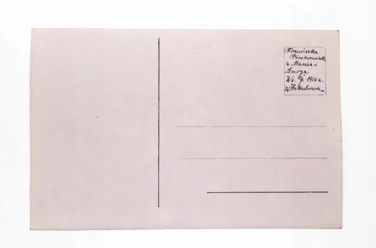 STARA FOTOGRAFIA - KOBIETA Z DZIEĆMI W OGRODZIE, JAKUBOWO 1914