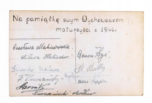 STARA FOTOGRAFIA - UCZNIOWIE, MATURZYŚCI 1946