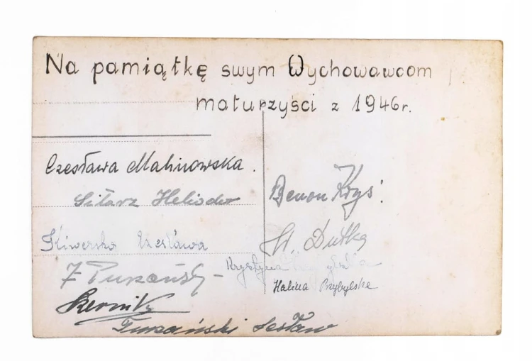 STARA FOTOGRAFIA - UCZNIOWIE, MATURZYŚCI 1946