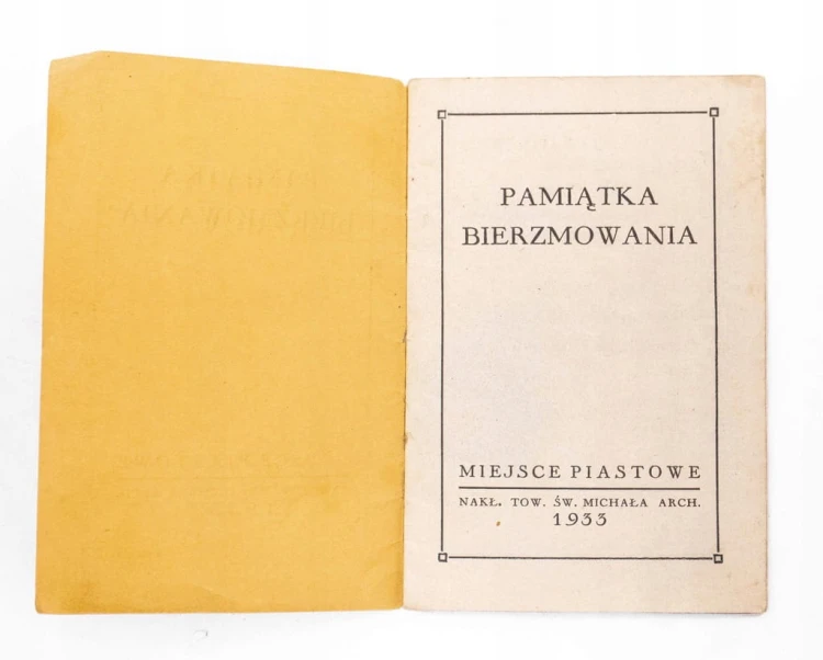 PAMIĄTKA BIERZMOWANIA MIEJSCE PIASTOWE - STOLIN 1935