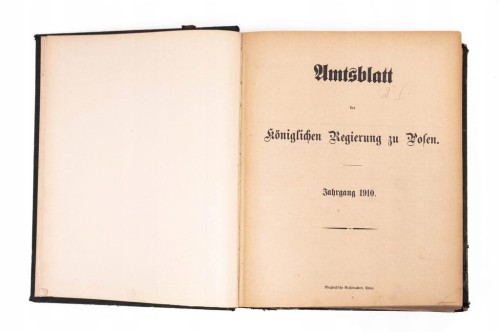 STARE NIEMIECKIE CZASOPISMO URZĘDOWE, POZNAŃ 1910