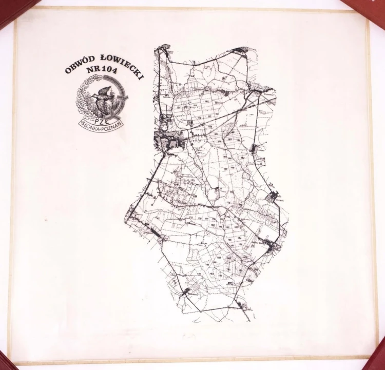 STARA MAPA - PZŁ SŁONKA POZNAŃ, OBWÓD NR 104 (OPALENICA, KOZŁOWO, URBANOWO)
