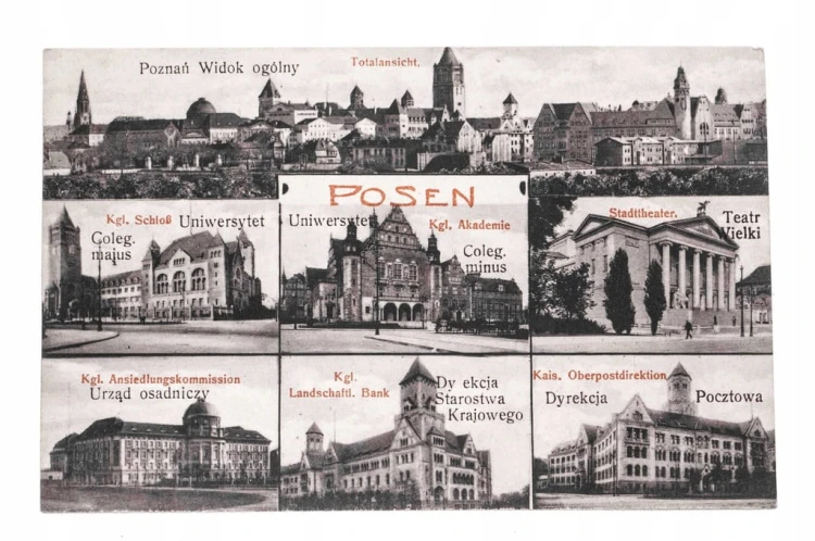 POZNAŃ - ZAMEK, UNIWERSYTET, TEATR, POCZTA, URZĄD OSADNICZY l. 20